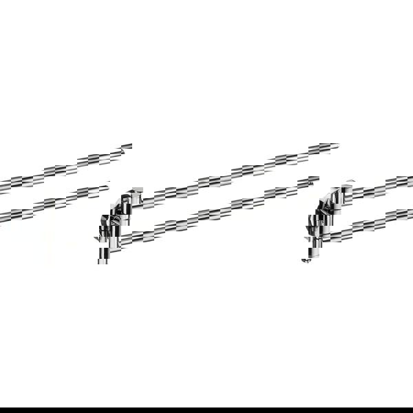 Polished chrome swing arm double towel rail