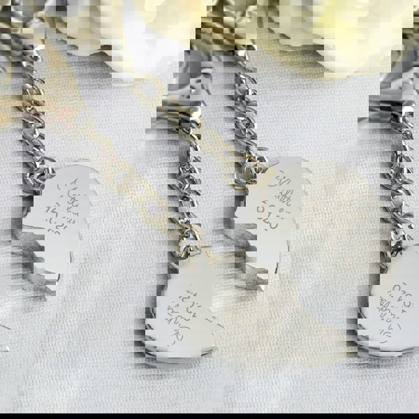 Personalised Memento Company Personalised Any Message Two Hearts Keyring