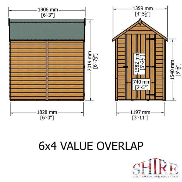 Shire Overlap 6x4   Economy Pressure Treated Storage Shed - Best Shed