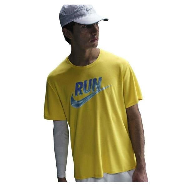 Nike Mens Miler Run Energy Dri-FIT T-Shirt - Lightning Yellow - 