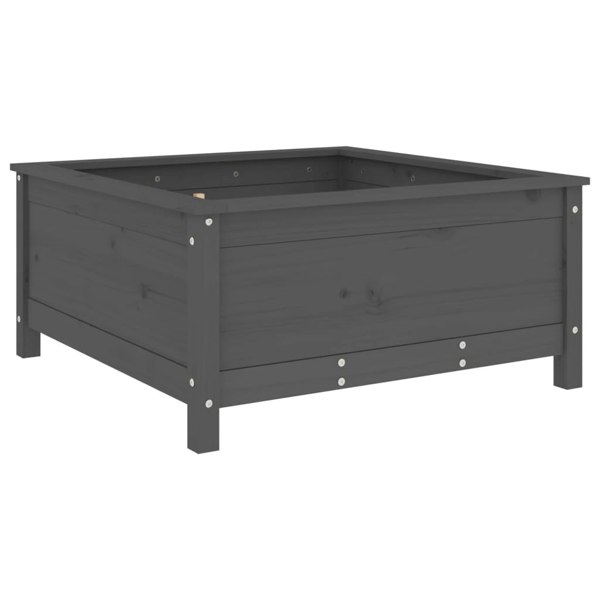 Berkfield Garden Planter Grey 82.5x82.5x39 cm Solid Wood Pine