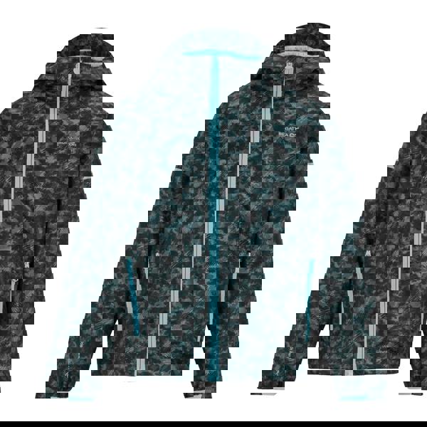 Regatta Childrens/Kids Lever II Scratched Camo Waterproof Jacket - China Blue