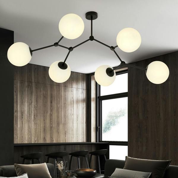 Emibig SPACE Ceiling lamp  6 x E14 Black with White Shade