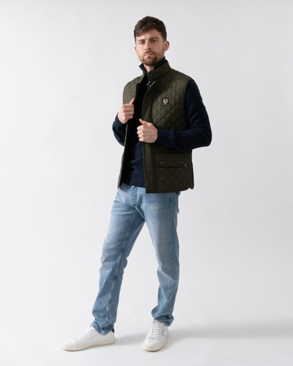 Belstaff Mens Icon Gilet - Faded Olive