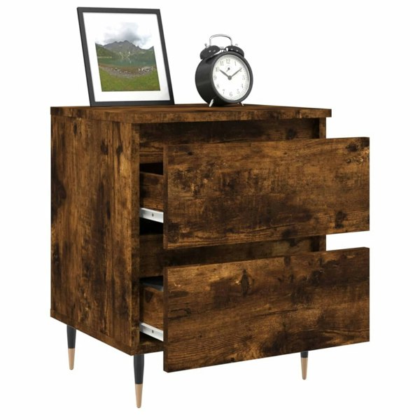 Berkfield Bedside Cabinet Smoked Oak 40x35x50 cm Engineered Wood