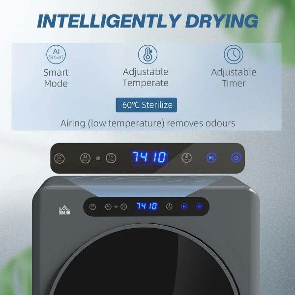 4kg Compact 40-60℃ Tumble Dryer - Grey
