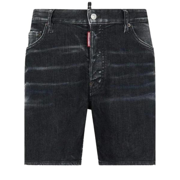 DSQUARED2 Black Faded Denim Shorts W34