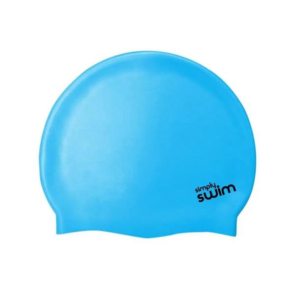 Blue Simply Swim silicone swim cap in attractive solid colours