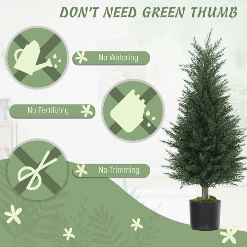 Wyld Haus Lusa Set Of 2 Outdoor Artificial Cypress Trees H8 90cm With UV Resistant Finish