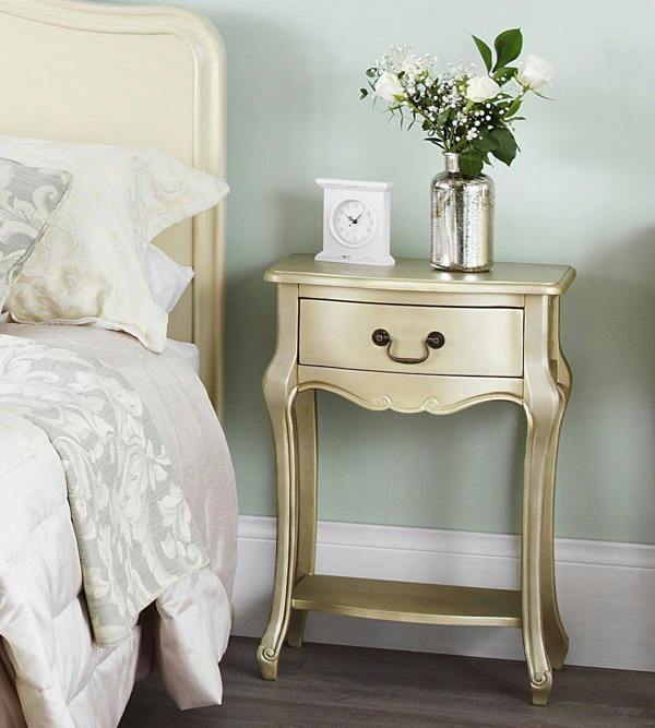 Juliette Bedside Table with Drawer French Style Nightstand
