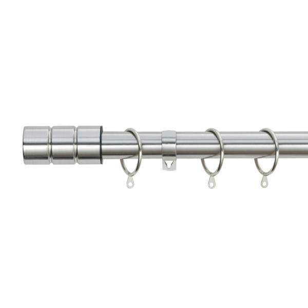 A.Unique Home Plain Barrel Metal Extendable Curtain Pole with Rings and Fittings, In a Variety of Colours and Sizes (25/28mm)