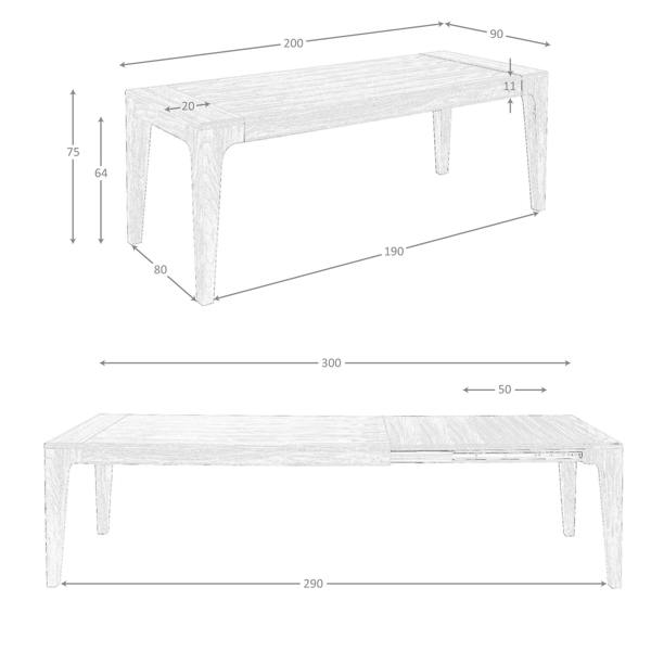 Angel Cerdá Rectangular extendable dining table in walnut 1190