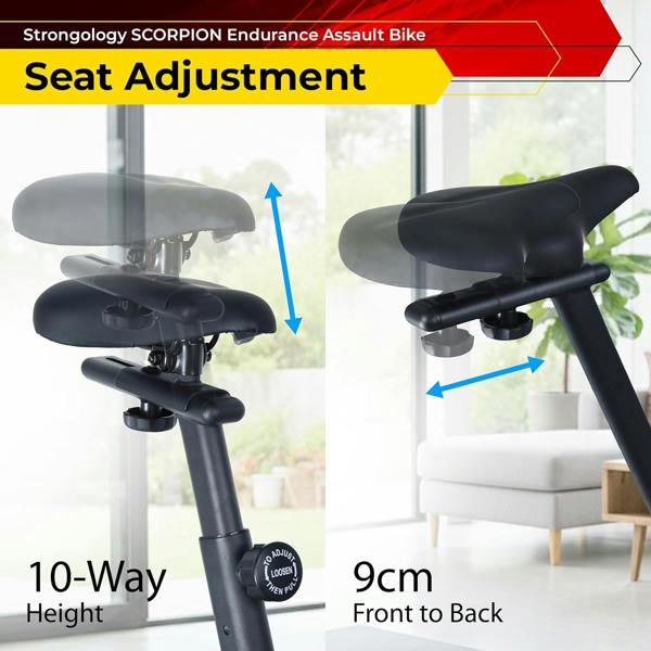 Homeology SCORPION Assault Bike - Compact Home Fitness Stationary Bike for Full Body Workouts with Smooth Fan Resistance and LCD Display