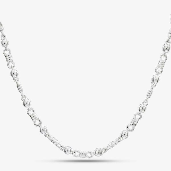T. H. Baker Argentium Silver 18 Inch Ball And Knot Chain ARG-943026-18