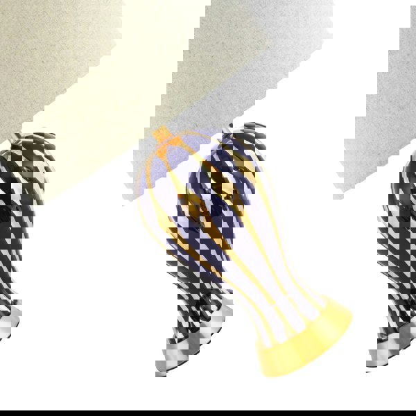 Traditional Glossy Navy Midnight Blue and Polished Gold Ceramic Table Lamp Base Image 3