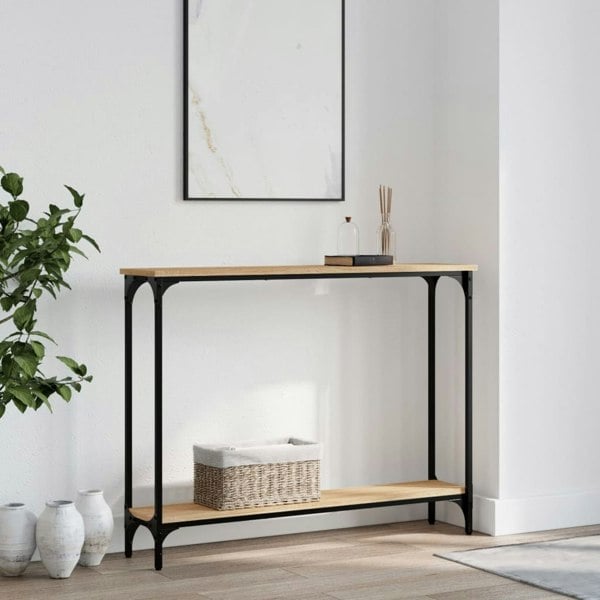 Berkfield Console Table Sonoma Oak 100x22.5x75 cm Engineered Wood