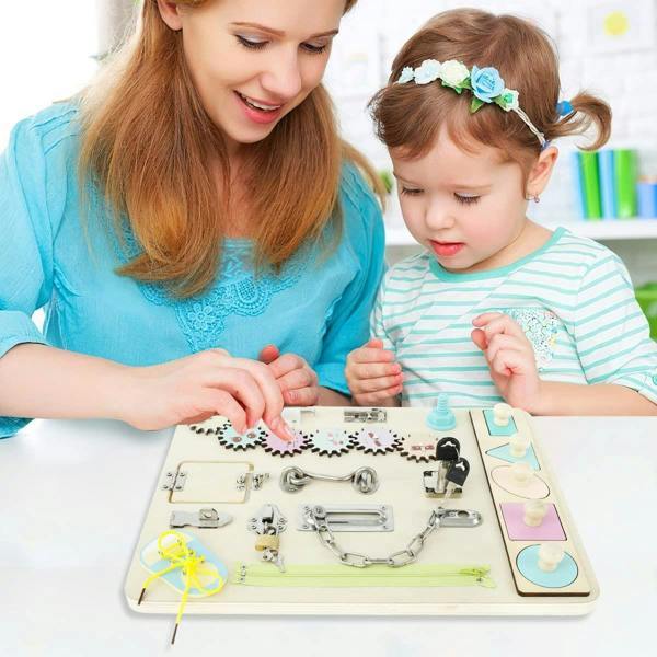 Dyzi Busy Board Montessori Motor Skill Activity Early Learning Sensory Toys