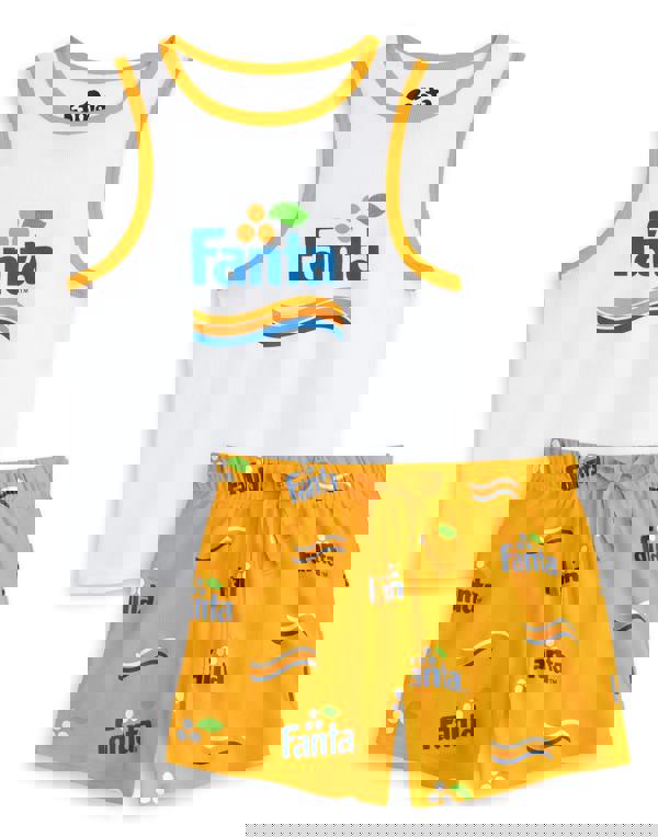 Coca Cola Womens Orange Fanta Vest and Shorts Pyjama Set