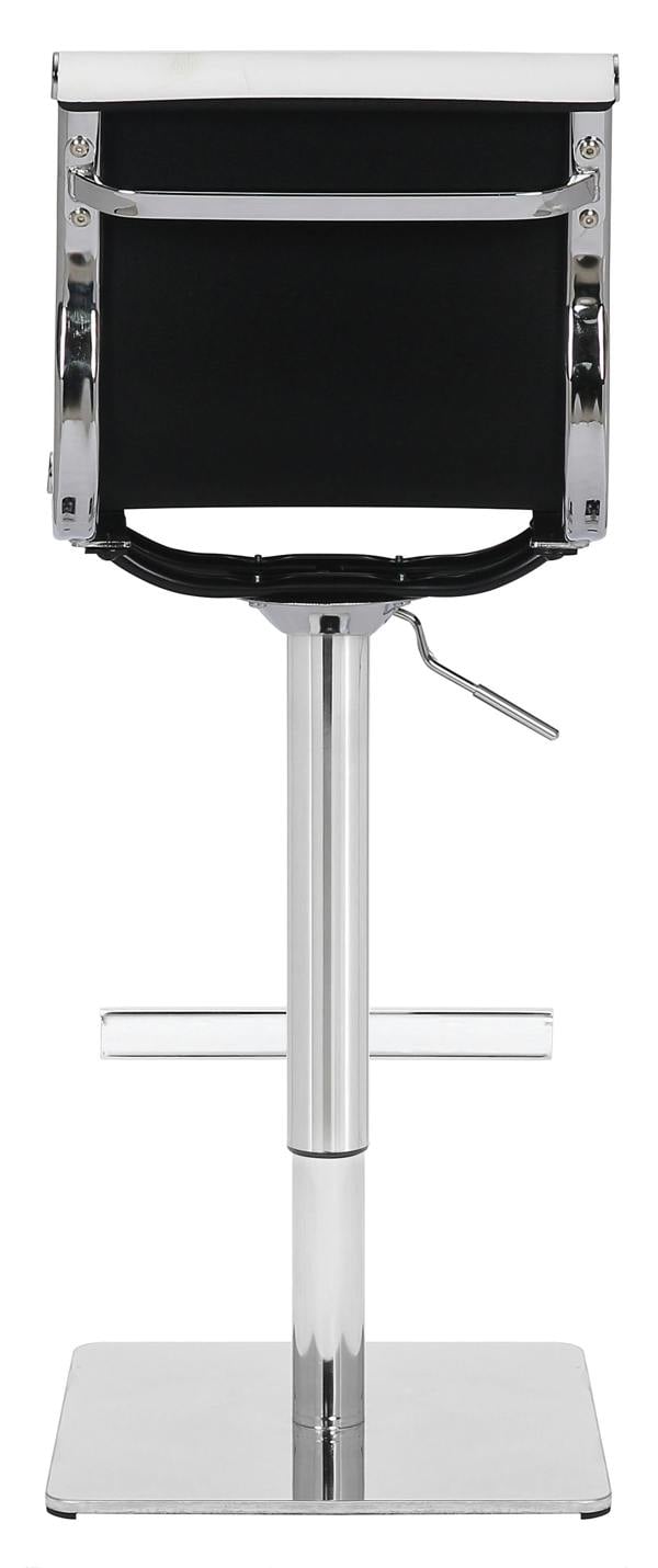 Lamboro Rovigo Deluxe Breakfast Bar Stool, Chrome Footrest, Height Adjustable Swivel Gas Lift, Home Bar & Kitchen Barstool, White