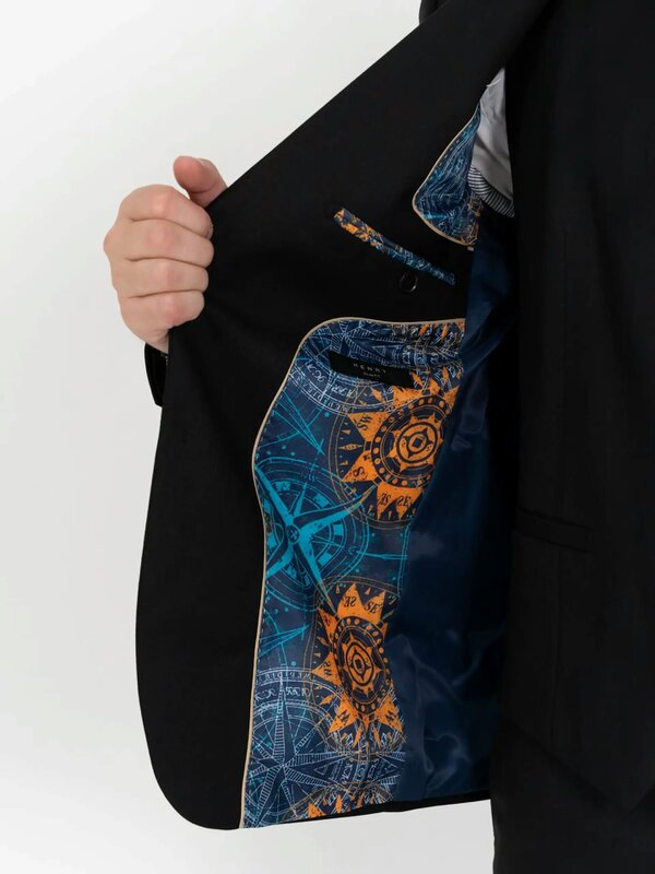 V2 Classic Henry - Black Three Piece Suit