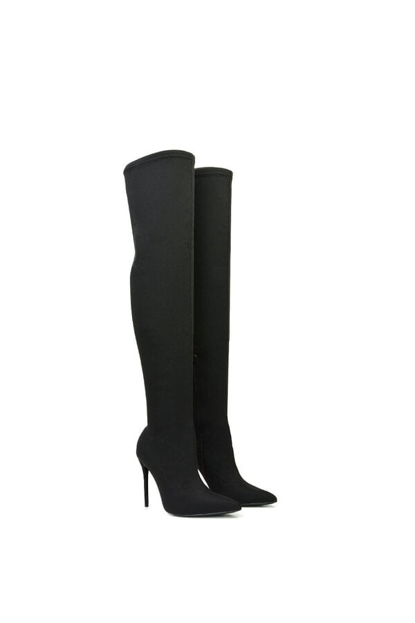 XY LONDON Over The Knee Thigh High Heeled Boots With Zip