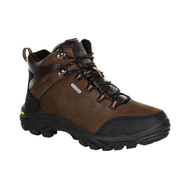 Regatta Great Outdoors Mens Burrell Leather Hiking Boots - Peat - 