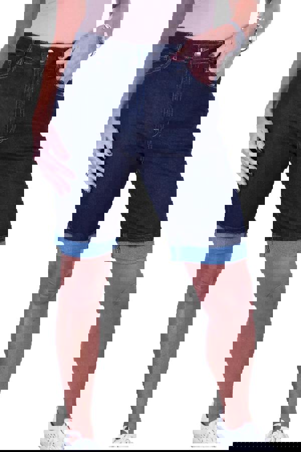 Paulo Due Women's Everyday Stretch Denim Knee Shorts