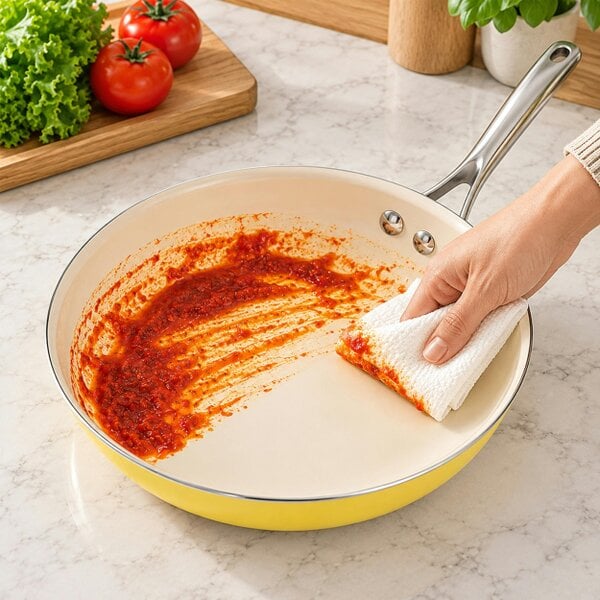 Gr8 Home 12 Pcs Ceramic Non Stick Induction Cookware Set Yellow Pots & Pans Lids Utensils