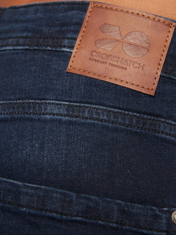 Crosshatch Tadcaster Denim Shorts Dark Wash