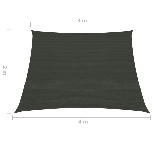 Berkfield Sunshade Sail 160 g/må_ Anthracite 3/4x2 m HDPE