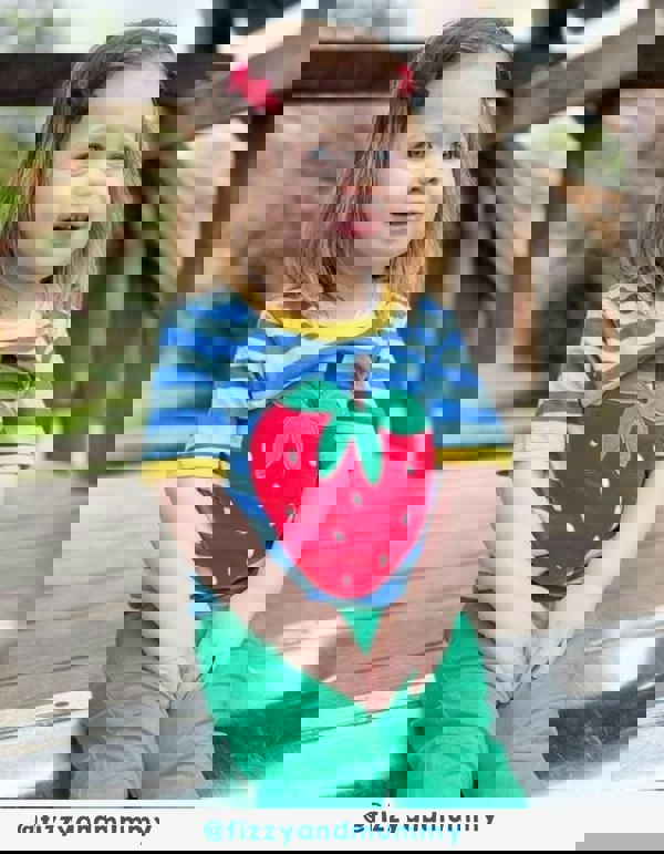 Organic Strawberry Applique T-Shirt - Toby Tiger UK Retail