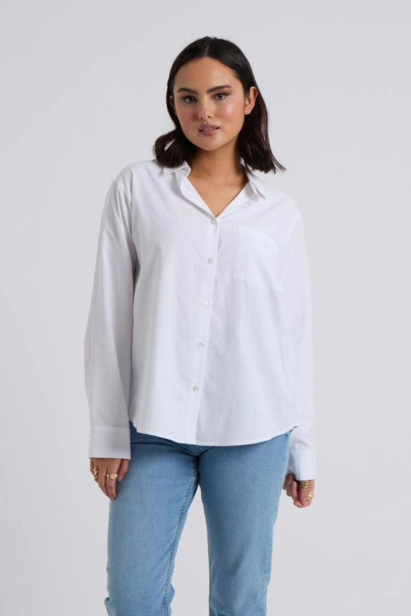 Urban Bliss White Cotton Oversized Shirt
