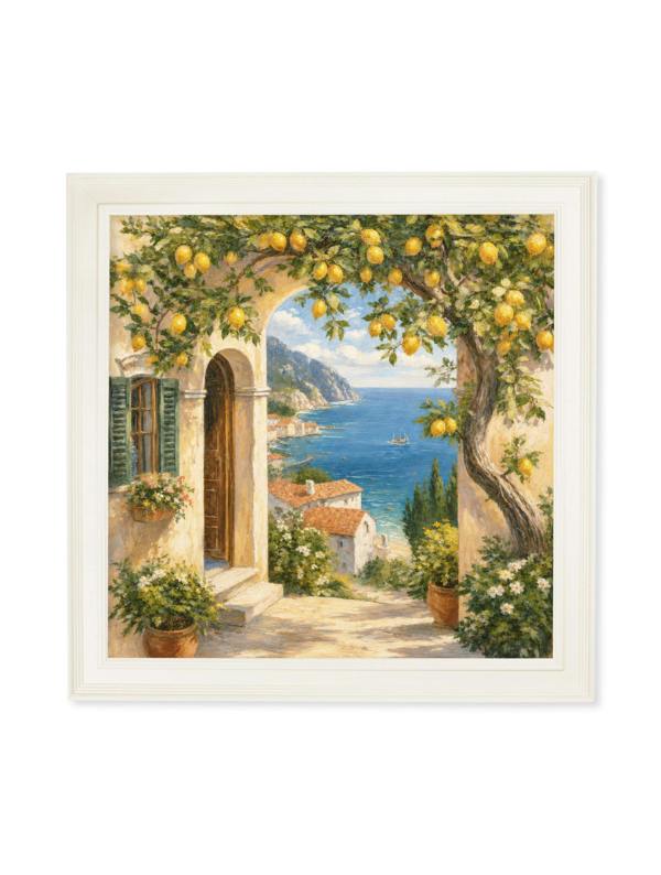 Exceptional Art Lemon Tree Views - Cream Hurstwood Square Frame