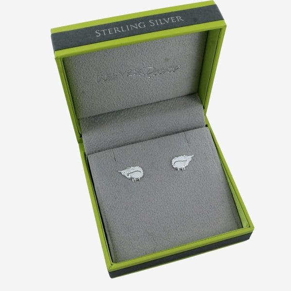 Sterling Silver Sheep Stud Earrings - Reeves & Reeves