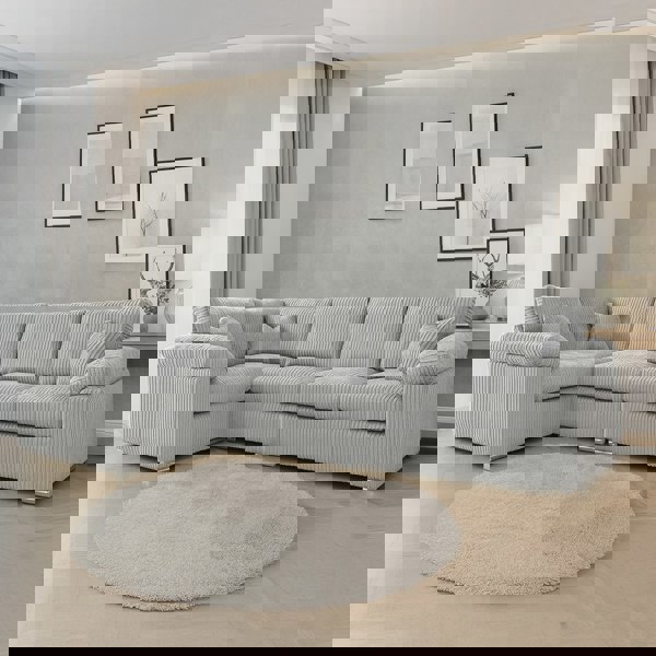 Furnishings For Less Delta Full Jumbo Cord 5 Seater L Shaped Corner Sofa