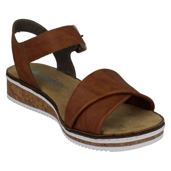 Rieker Ladies Rieker Strappy Crossover Wedge Sandals V3691
