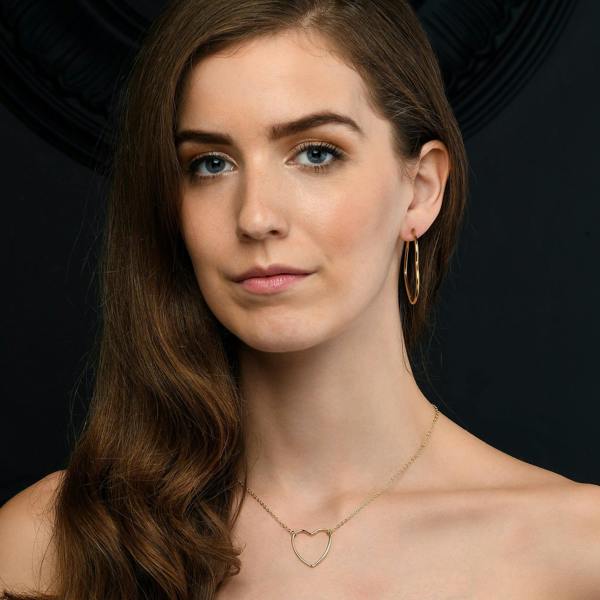 Zavana Large Gold Plated Heart Hoop Earrings for Women