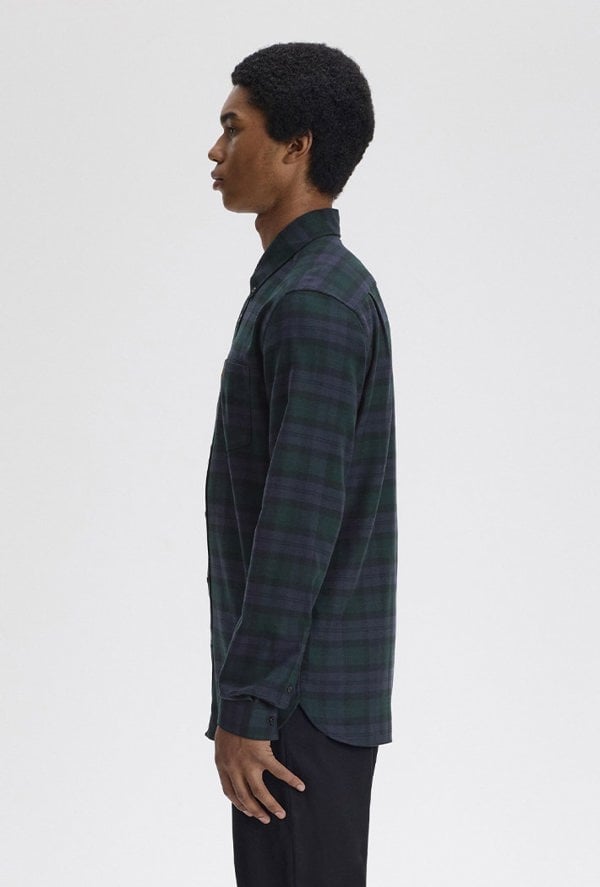 Fred Perry Brushed Black Watch Tartan Shirt