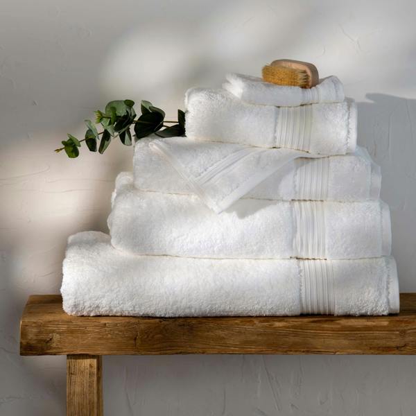 Special Buy White Egyptian Cotton Bath Sheet styled in a bedroom 2 | Soak and Sleep