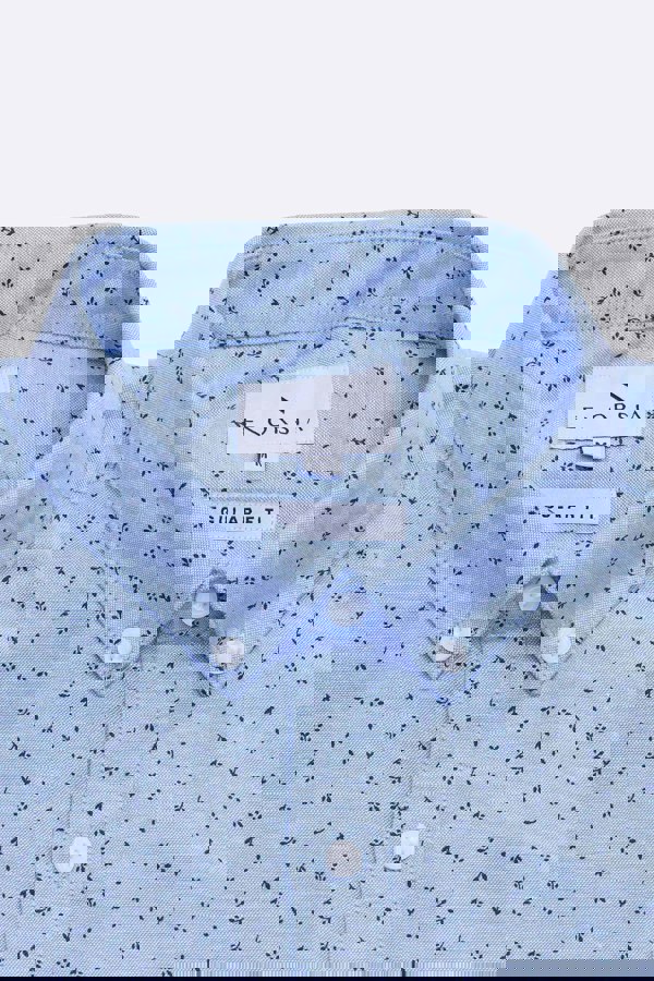 ENORSIA Printed Short Sleeve Shirt with Polka Dots and Comfortable Fit