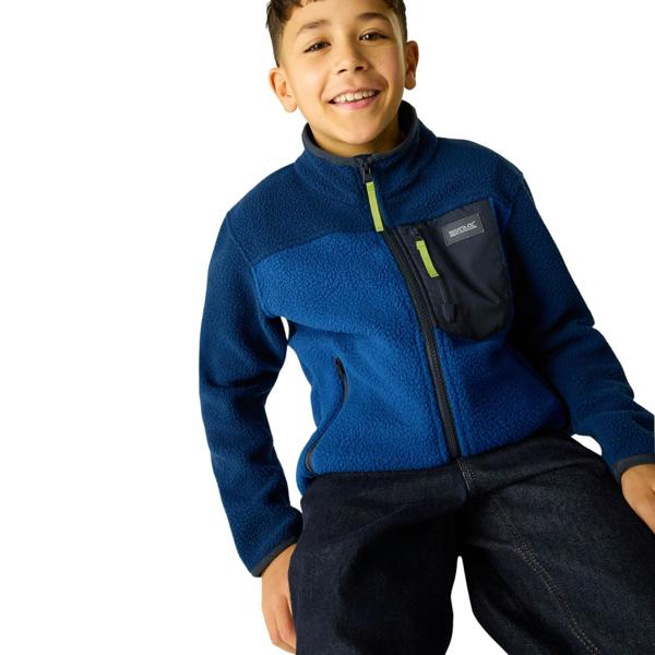 Regatta Childrens/Kids Frankie Colour Block Fleece Jacket - Aviator Blue/Olympian Blue - 