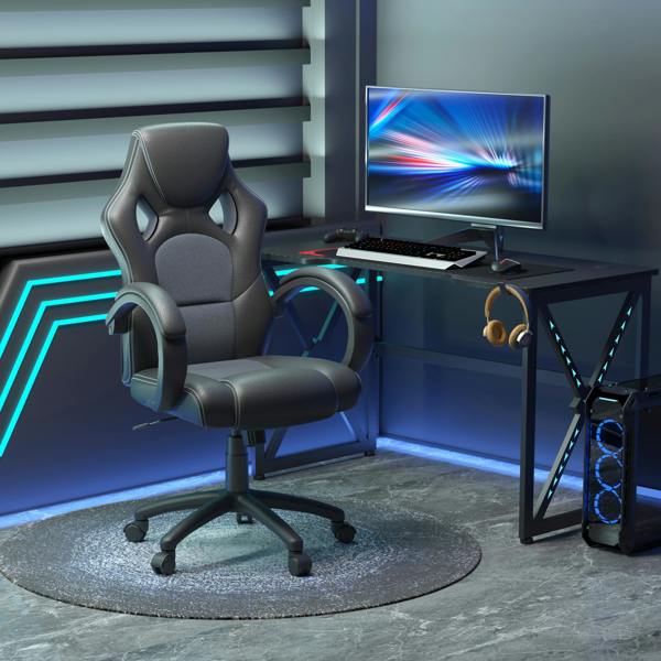 Vinsetto Racing Gaming Chair Swivel Home Office Gamer Chair with Wheels Gray - Grey