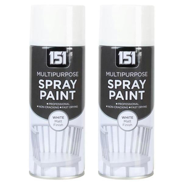 151 2X 151 White Matt Spray Paint 400ml