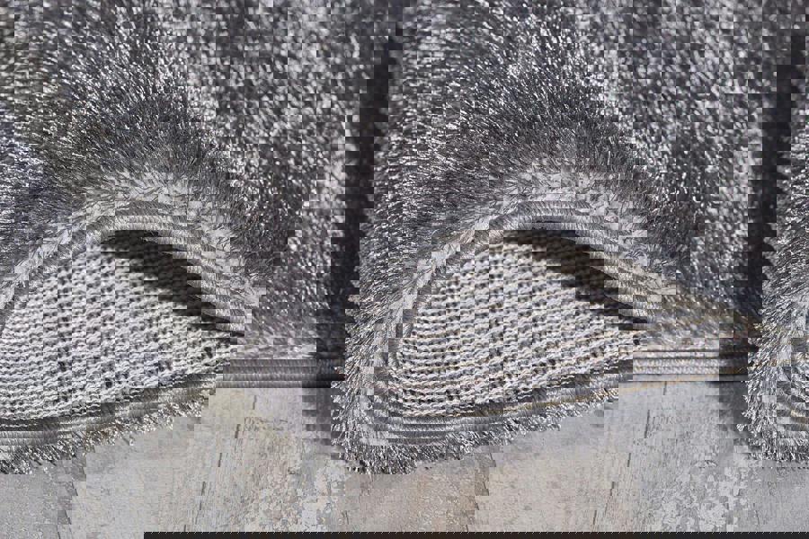 Smart Living Polyester Shaggy Rug - Silver/Grey