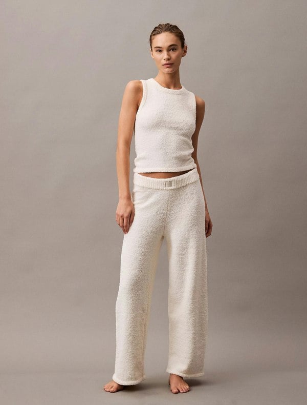 Calvin Klein PLUSH SWEATER Womens Pants Ivory