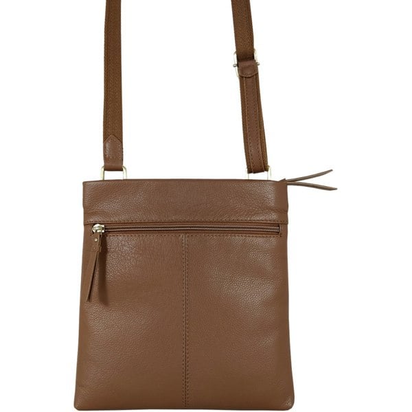 Assots London 'FLORENCE' Tan Pebble Grain Leather Crossbody Sling Bag