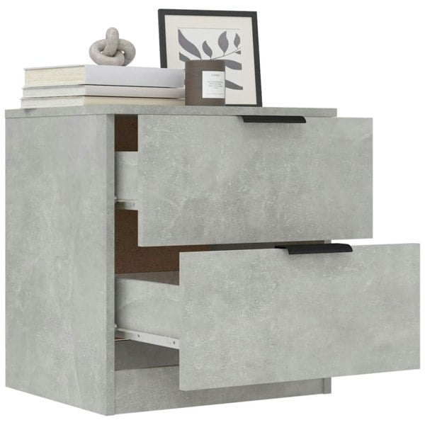 Berkfield Bedside Cabinets 2 pcs Concrete Grey Engineered Wood