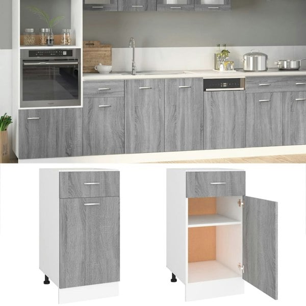 Berkfield Drawer Bottom Cabinet Grey Sonoma 40x46x81.5 cm Engineered Wood