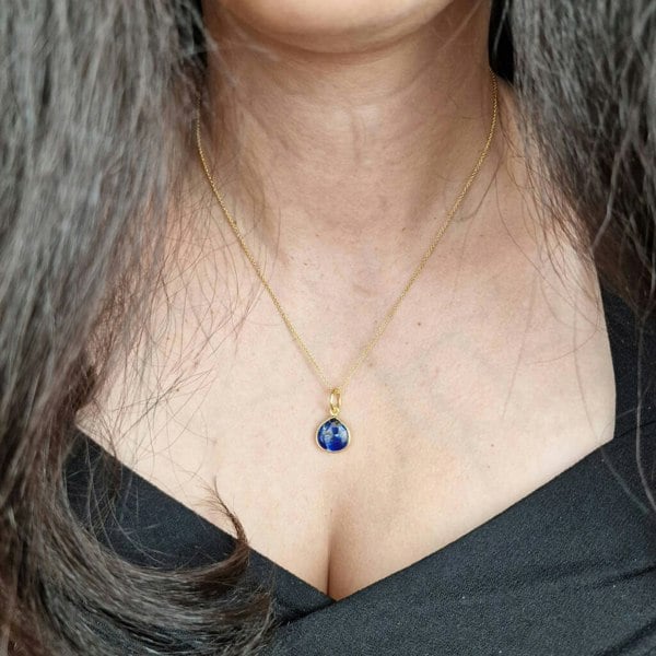 18ct Gold Vermeil Plated Sapphire September Birthstone Necklace