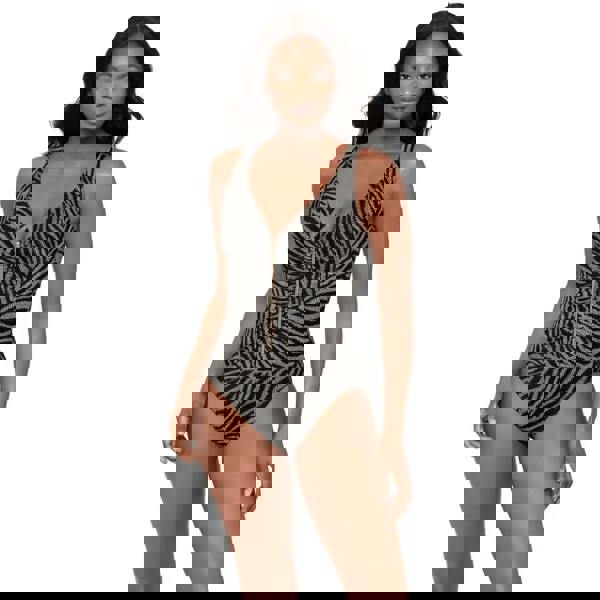 Miraclesuit Zirconic Zipt swimsuit in zebra print with tummy control